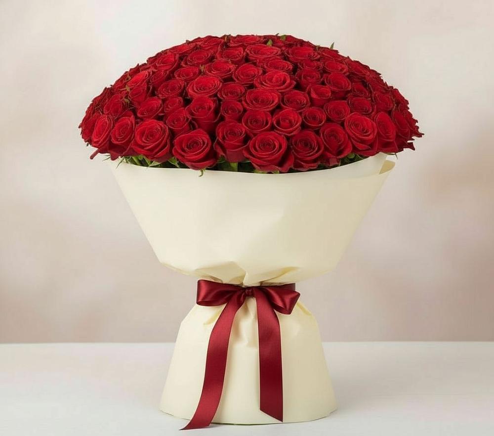 Букет 101 Красная роза Милано в Прогрессе Ставропольского края