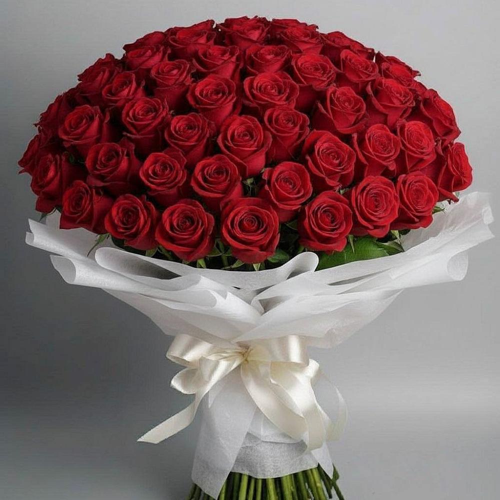 Букет 101 Красная роза Блэк Мэджик в Прогрессе Ставропольского края