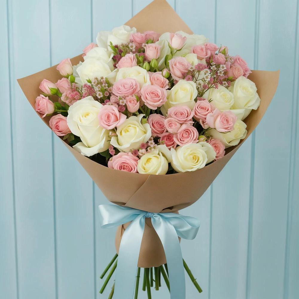 Букет цветов из: Розы в Прогрессе Ставропольского края