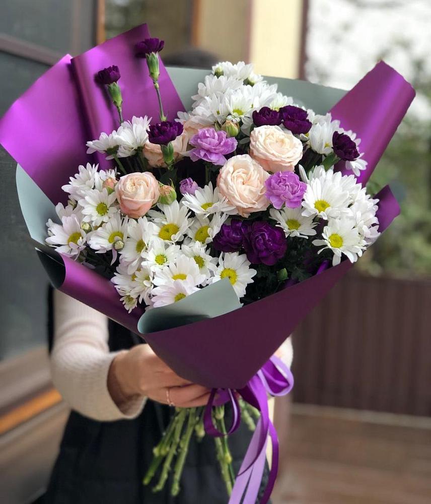 Букет цветов из: Хризантемы, Гвоздики и Розы в Прогрессе Ставропольского края