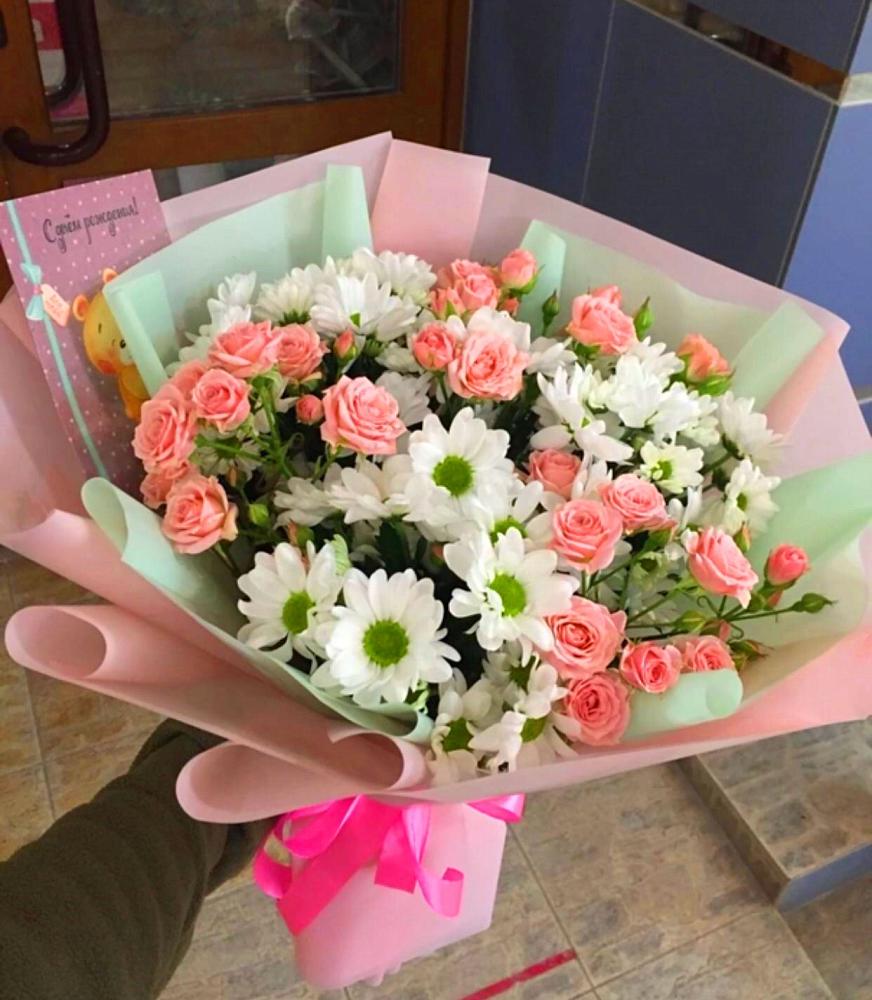 Букет цветов из: Розы и Хризантемы в Прогрессе Ставропольского края