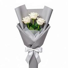 Букет 3 белые розы #REPLACE_PRED# Прогрессе Ставропольского края