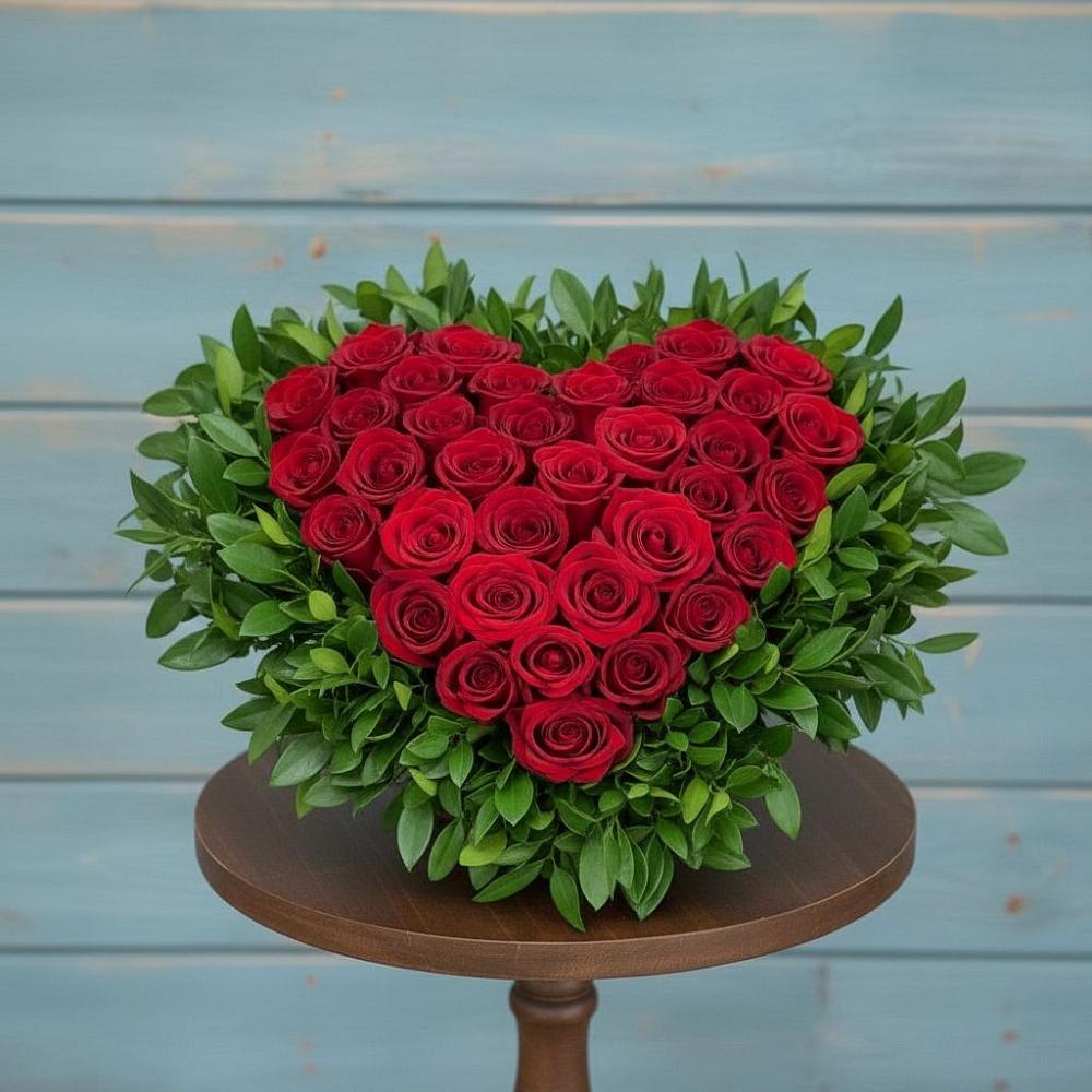 Цветочная композиция из Розы в виде сердца в Прогрессе Ставропольского края