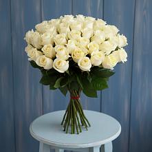 Букет 51 Белая роза Эдлесс Лав в Прогрессе Ставропольского края