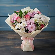 Букет цветов из:  Хризантемы, Альстромерии и Розы в Прогрессе Ставропольского края