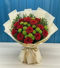 Букет цветов из:  Розы и Хризантемы в Прогрессе Ставропольского края