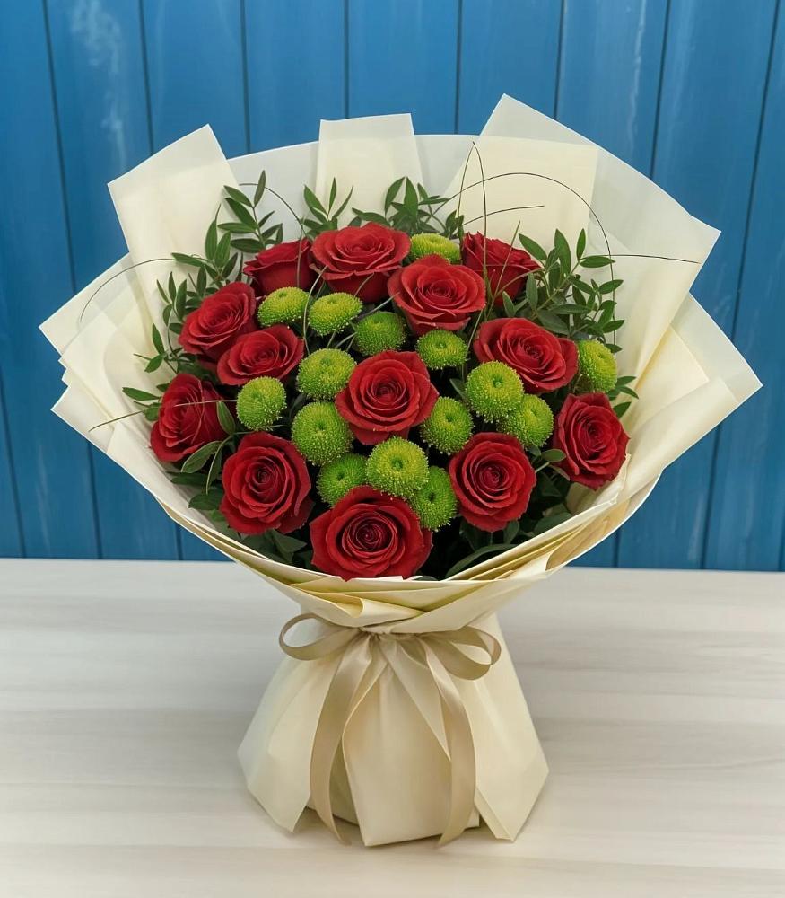 Букет цветов из: Розы и Хризантемы в Прогрессе Ставропольского края