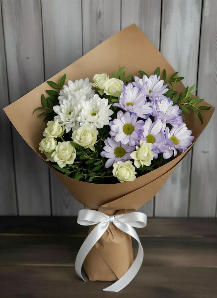 Букет цветов из: Хризантемы и Розы в Прогрессе Ставропольского края